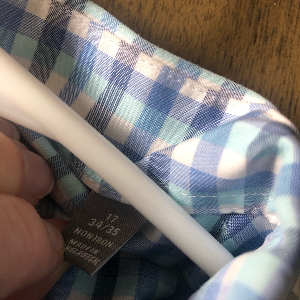 Michael Kors MK regular fit air soft stretch, blue button down dress shirt - Picture 5 of 5
